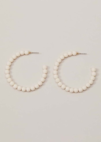 Phase Eight Matte Bead Hoop Jewellery White USA | 2417893-IK